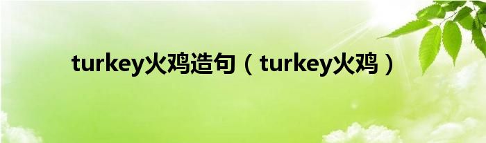turkey火鸡造句（turkey火鸡）